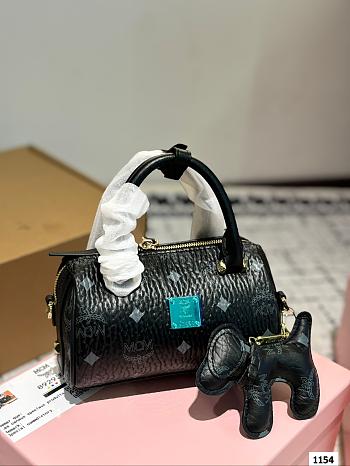 Colestore MCM Mini Boston Bag In Black 18 x 11 cm