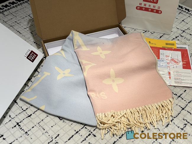 Colestore Louis Vuitton Scarf Blue Pink - 1