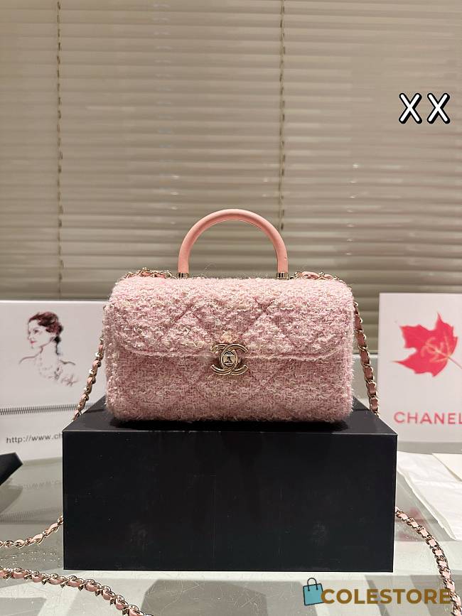 Colestore Chanel Vintage Pink Tweed 18 x 11 cm - 1