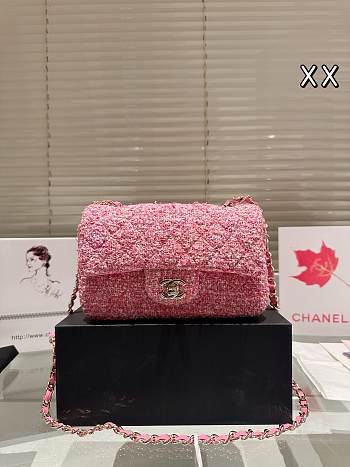 Colestore Chanel Flap Bag Tweed Hot Pink 20 cm