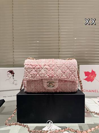 Colestore Chanel Flap Bag Tweed Baby Pink 20 cm