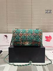 Colestore Chanel Flap Bag Tweed Caro Green 20 cm - 1