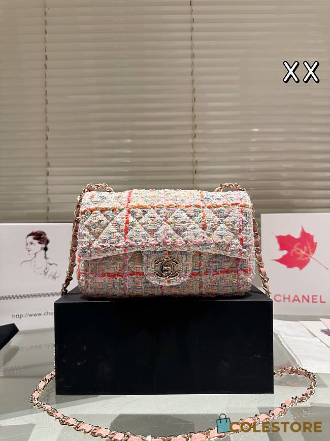 Colestore Chanel Flap Bag Tweed Multicolor  20 cm - 1