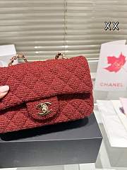 Colestore Chanel Flap Bag Tweed Rouge 20 cm - 6
