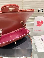 Colestore Chanel Flap Bag Tweed Rouge 20 cm - 4