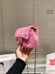 Colestore Chanel Flap Bag Tweed Pink 17cm - 2