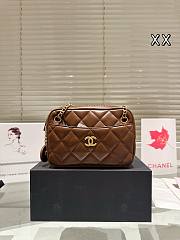 Colestore Chanel Mini Camera Case Shiny Lambskin & Gold-Tone Metal  Dark Brown 18 x 12 cm - 1