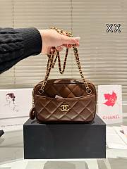 Colestore Chanel Mini Camera Case Shiny Lambskin & Gold-Tone Metal  Dark Brown 18 x 12 cm - 4