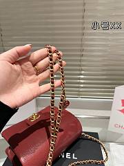 Colestore Small Flap Bag Grained Shiny Calfskin & Gold-Tone Metal Burgundy 17 x 12 cm - 5