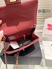 Colestore Small Flap Bag Grained Shiny Calfskin & Gold-Tone Metal Burgundy 17 x 12 cm - 4