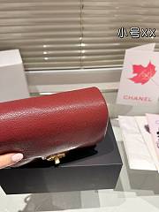 Colestore Small Flap Bag Grained Shiny Calfskin & Gold-Tone Metal Burgundy 17 x 12 cm - 3