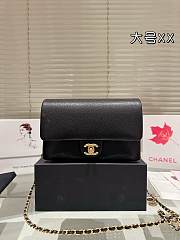 Colestore Flap Bag Grained Shiny Calfskin & Gold-Tone Metal Black 23 x 13 cm - 1
