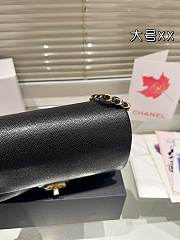 Colestore Flap Bag Grained Shiny Calfskin & Gold-Tone Metal Black 23 x 13 cm - 2