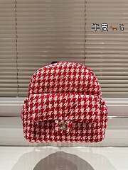 Colestore Chanel Vintage Backpack Caro Black And Red 24 x 27 cm - 1
