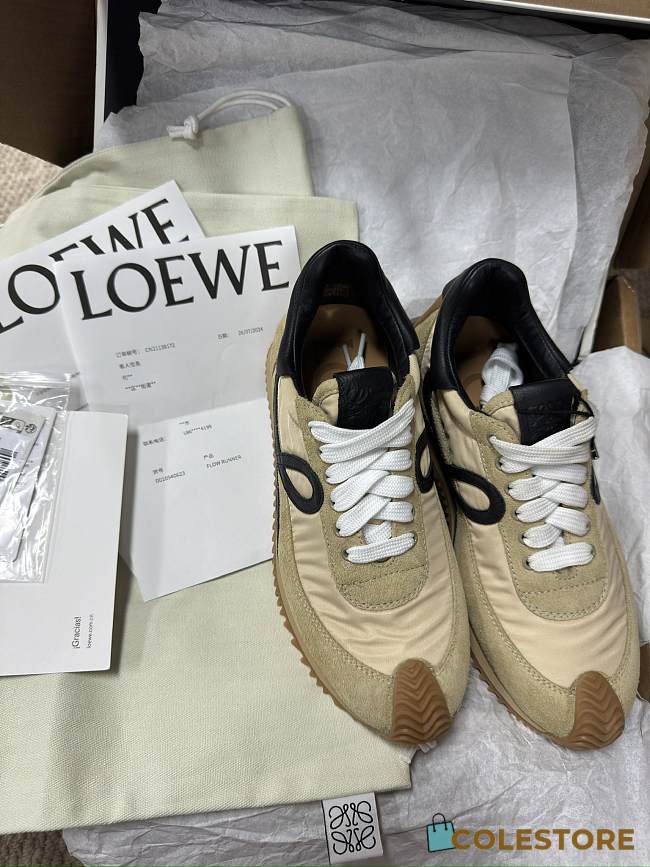 Colestore Loewe Multi Panel Lace-up Sneakers Brown  - 1