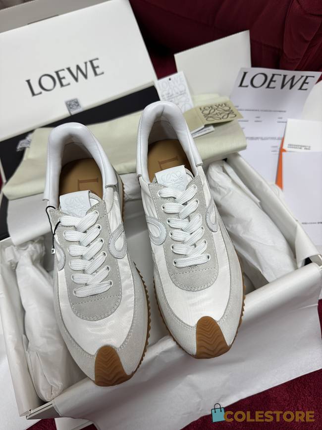 Colestore Loewe Multi Panel Lace-up Sneakers White  - 1