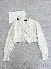 Colestore Chanel Crop Sweater With Bows White  - 1