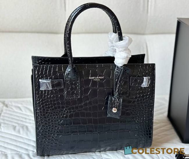 Colestore YSL Saint Laurent Crocodile Sac De Jour Black 25 cm - 1