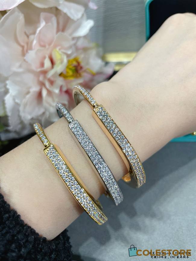 Colestore Tiffany Lock Bracelet With Diamonds In Gold/ Silver  - 1