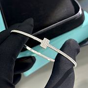 Colestore Tiffany T Diamond Hinged Wire Bangle in Silver  - 3