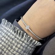 Colestore Tiffany T Diamond Hinged Wire Bangle in Silver  - 2