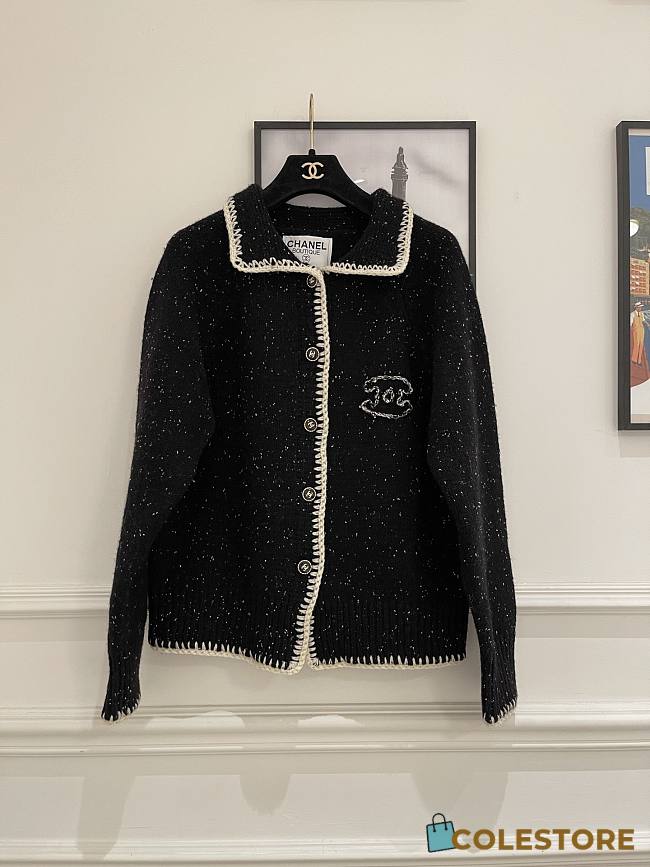 Colestore Chanel Cardigan Black Tweed - 1