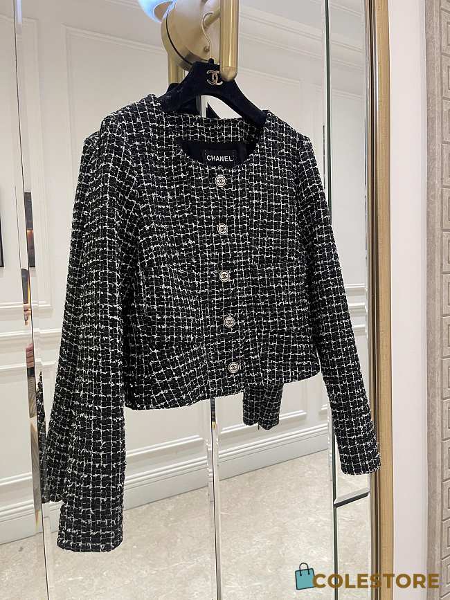 Colestore Chanel Tweed Shirt Caro Black  - 1