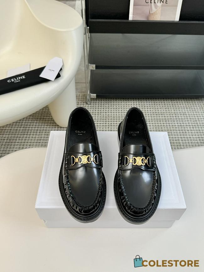 Colestore Celine Patent Leather Loafers Black  - 1