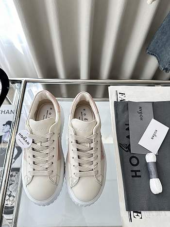 Colestore Hogan Logo Embroidered Low-top H-Stripes Sneakers White 