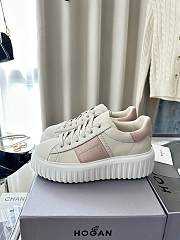 Colestore Hogan Logo Embroidered Low-top H-Stripes Sneakers White  - 6