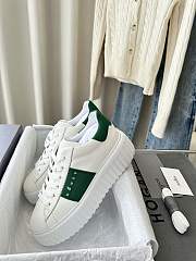 Colestore Hogan Logo Embroidered Low-top H-Stripes Sneakers White  Green  - 5