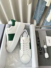 Colestore Hogan Logo Embroidered Low-top H-Stripes Sneakers White  Green  - 6