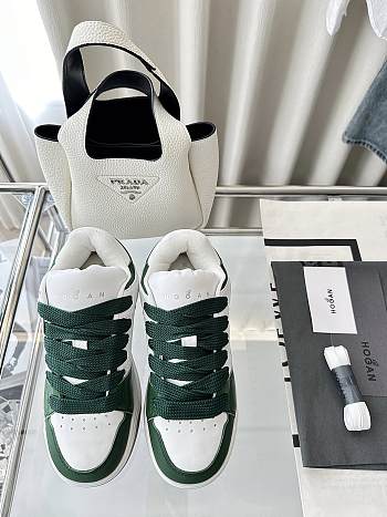 Colestore Hogan Logo Embroidered Low-top Chamallow Sneakers Green