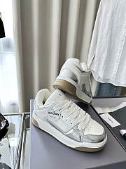 Colestore Hogan Logo Embroidered Low-top Chamallow Sneakers White Silver   - 4