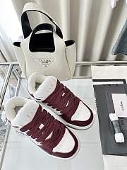 Colestore Hogan Logo Embroidered Low-top Chamallow Sneakers White Burgundy  - 3
