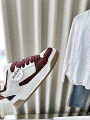 Colestore Hogan Logo Embroidered Low-top Chamallow Sneakers White Burgundy  - 2