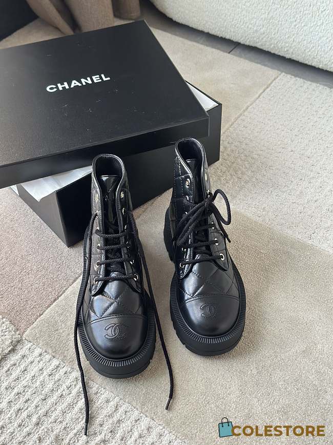 Colestore Chanel Boots Leather Black  - 1