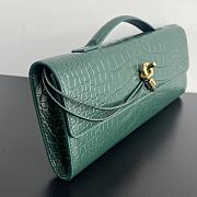 Colestore Bottega Veneta Women Long Clutch Crocodile Leather With Handle  Emerald Green 31x13x3 cm - 5
