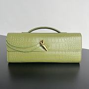 Colestore Bottega Veneta Women Long Clutch Crocodile Leather With Handle Green 31x13x3 cm - 1