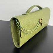 Colestore Bottega Veneta Women Long Clutch Crocodile Leather With Handle Green 31x13x3 cm - 4
