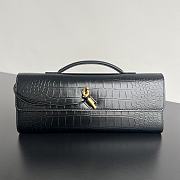 Colestore Bottega Veneta Women Long Clutch Crocodil Leather With Handle Black 31x13x3 cm - 1