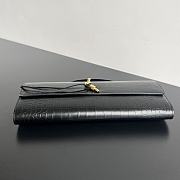 Colestore Bottega Veneta Women Long Clutch Crocodil Leather With Handle Black 31x13x3 cm - 3
