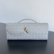 Colestore Bottega Veneta Women Long Clutch Andiamo With Handle Light Grey 31x13x3 cm - 1
