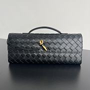 Colestore Bottega Veneta Women Long Clutch Andiamo With Handle Black 31x13x3 cm - 1