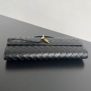 Colestore Bottega Veneta Women Long Clutch Andiamo With Handle Black 31x13x3 cm - 5
