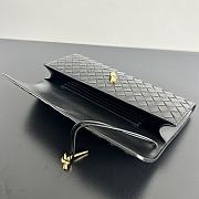 Colestore Bottega Veneta Women Long Clutch Andiamo With Handle Black 31x13x3 cm - 4