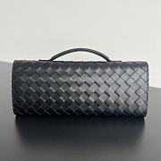 Colestore Bottega Veneta Women Long Clutch Andiamo With Handle Black 31x13x3 cm - 3
