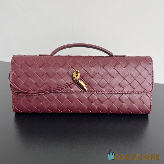 Colestore Bottega Veneta Women Long Clutch Andiamo With Handle Rouge 31x13x3 cm - 1