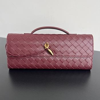 Colestore Bottega Veneta Women Long Clutch Andiamo With Handle Rouge 31x13x3 cm