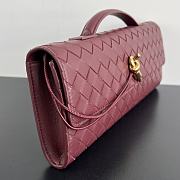 Colestore Bottega Veneta Women Long Clutch Andiamo With Handle Rouge 31x13x3 cm - 5